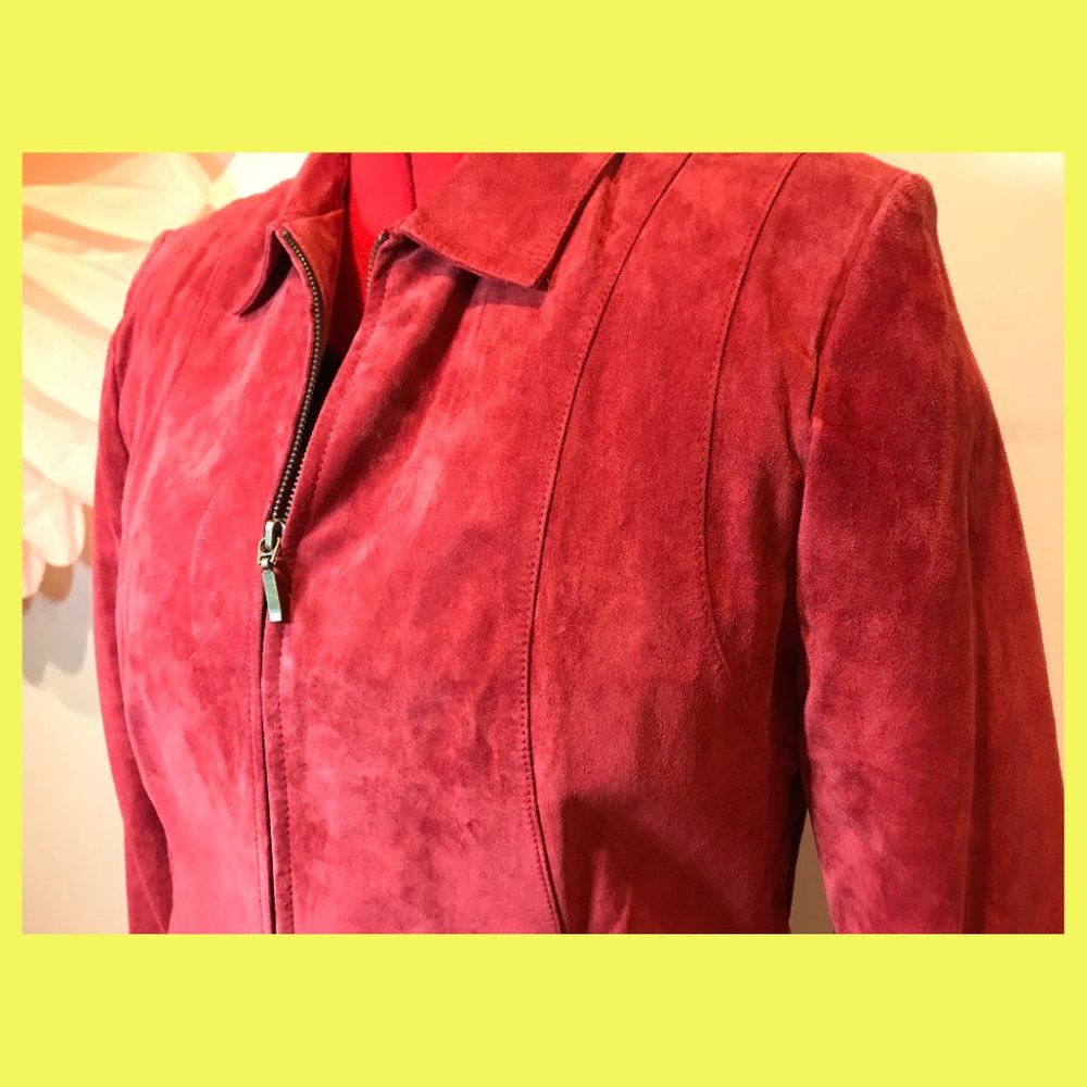 Red Leather Jacket with Pockets from John Paul Richard